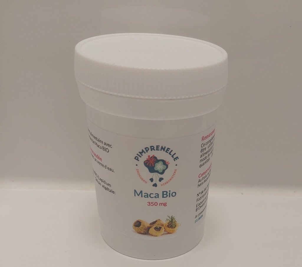 Pimprenelle Maca racine BIO 350 mg 100 gélules