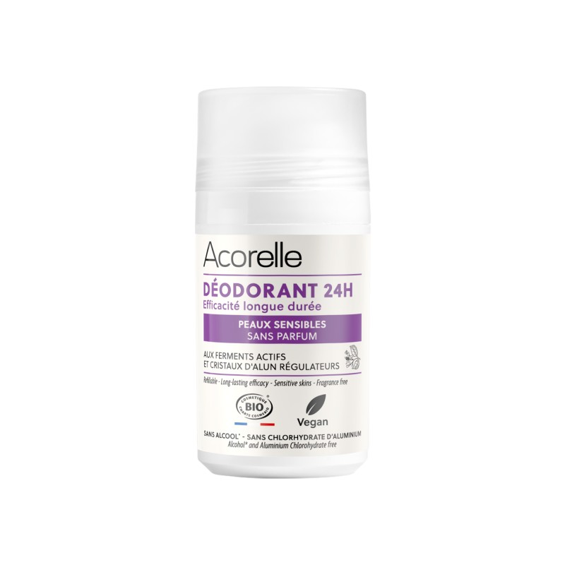 Acorelle déo roll-on peaux sensibles sans parfum