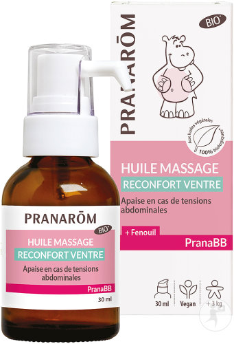 Pranarom PranaBB Huile massage réconfort ventre bébé Bio 30ml