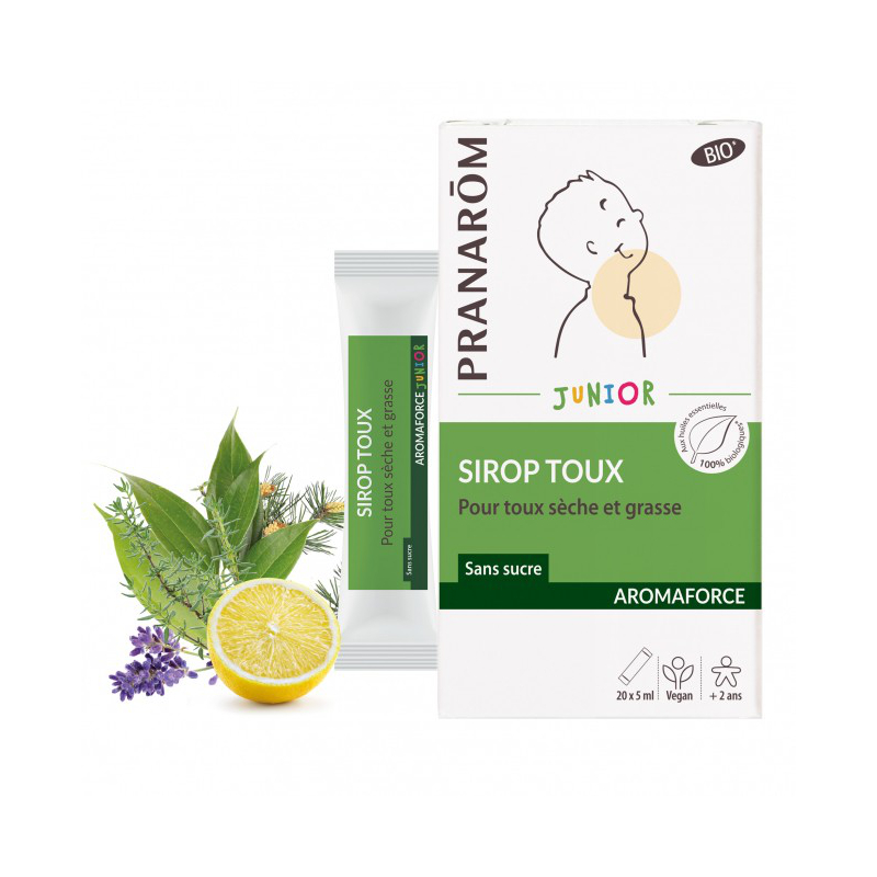 Pranarom Aromaforce Sirop toux junior sans sucre 20x5ml