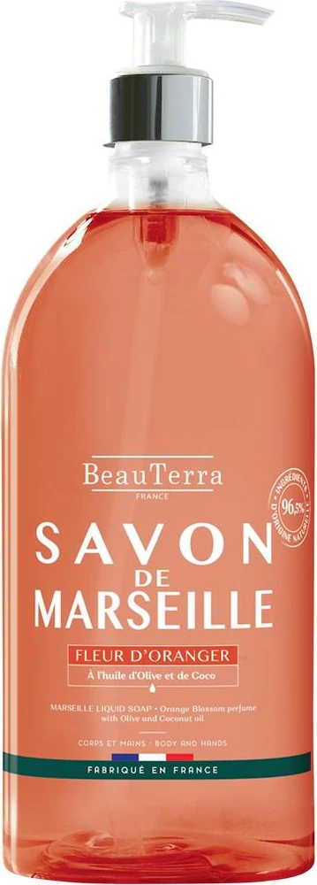 BeauTerra Savon liquide de Marseille Fleurs d'oranger 1000ml