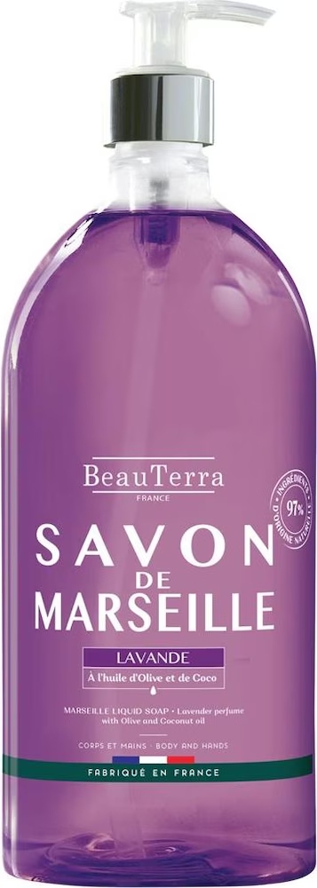 BeauTerra Savon liquide de Marseille Lavande 1000ml