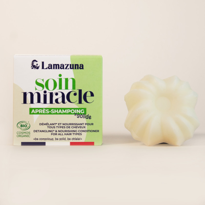 Lamazuna Après-Shampoing démêlant solide soin miracle