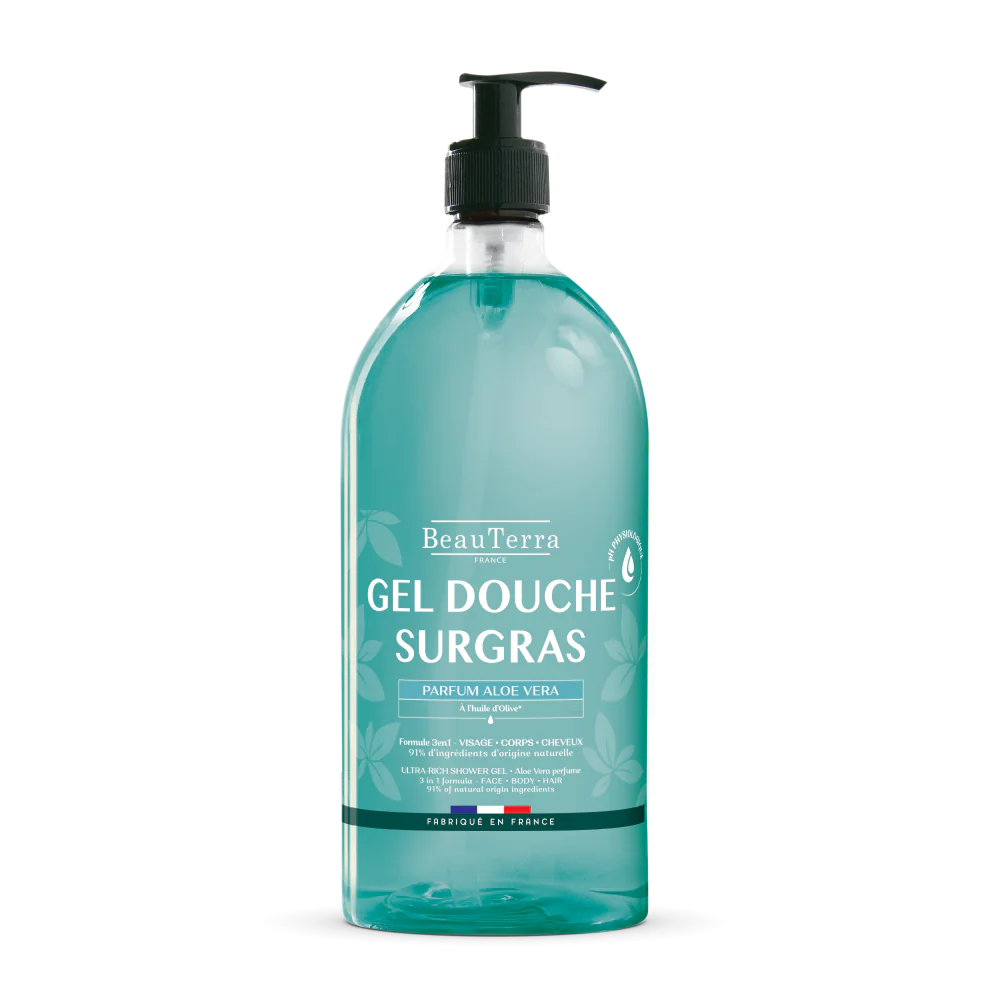 BeauTerra Gel douche surgras Aloe vera 1000ml