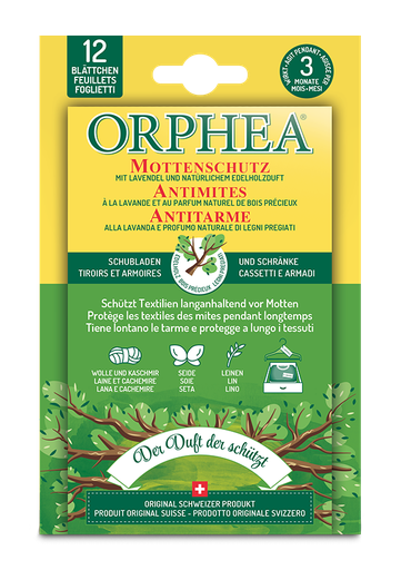 Orphea papiers antimites 15 pcs parfum cèdre