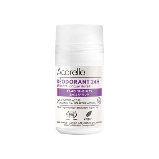 Acorelle déo roll-on peaux sensibles sans parfum