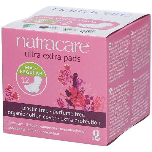 Natracare serviettes hygiéniques ultra extra pads regular 12 pcs