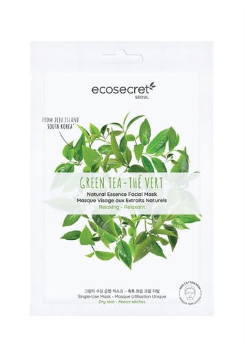 Ecosecret masque visage 100% coton thé vert 20ml