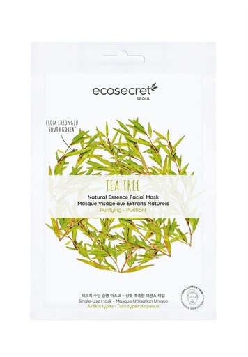 Ecosecret masque visage 100% coton Tea tree purifiant 20ml