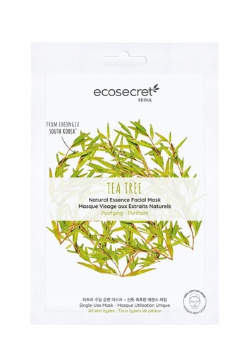 Ecosecret masque visage 100% coton Tea tree purifiant 20ml