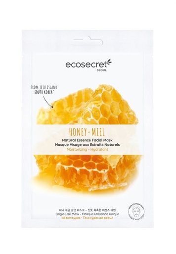 Ecosecret masque visage 100% coton honey hydratant 20ml