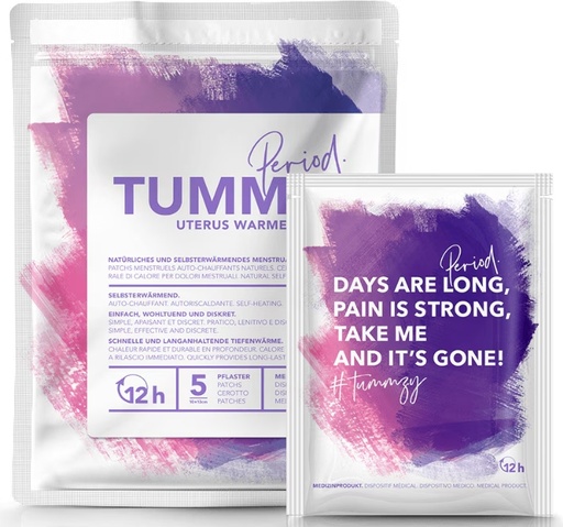 Tummzy Patchs chauffants douleurs menstruelles A5 10x13cm