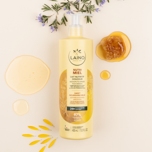 Laino lait corporel miel peaux sensibles 400ml
