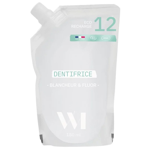 WhatMatters Dentifrice blancheur et fluor refill 180ml