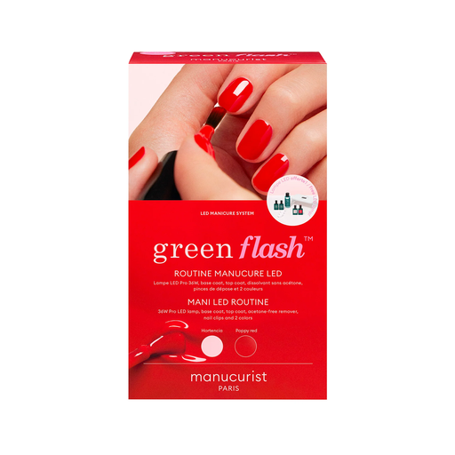 Manucurist Kit lampe green flash vernis Hortencia & Poppy red