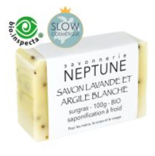 Savon Neptune Lavande argile blanche BIO 100g
