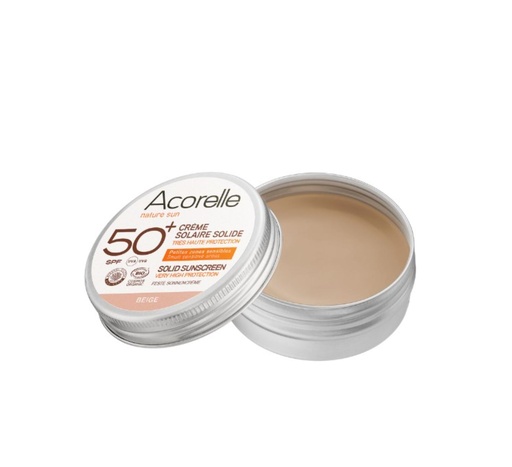 Acorelle crème solaire solide beige SPF50+ 20g