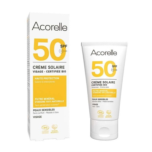 Acorelle crème solaire visage SPF 50 50ml